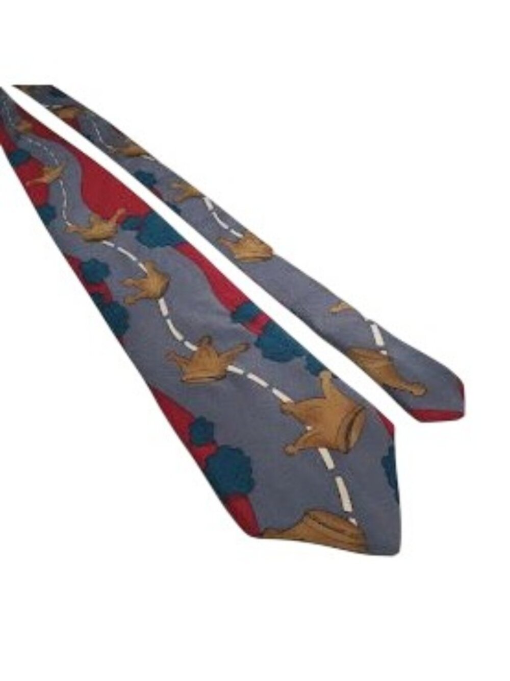 King Of The Road Country Music Hall Of Fame Necktie Crown Trees Roads Gray Red